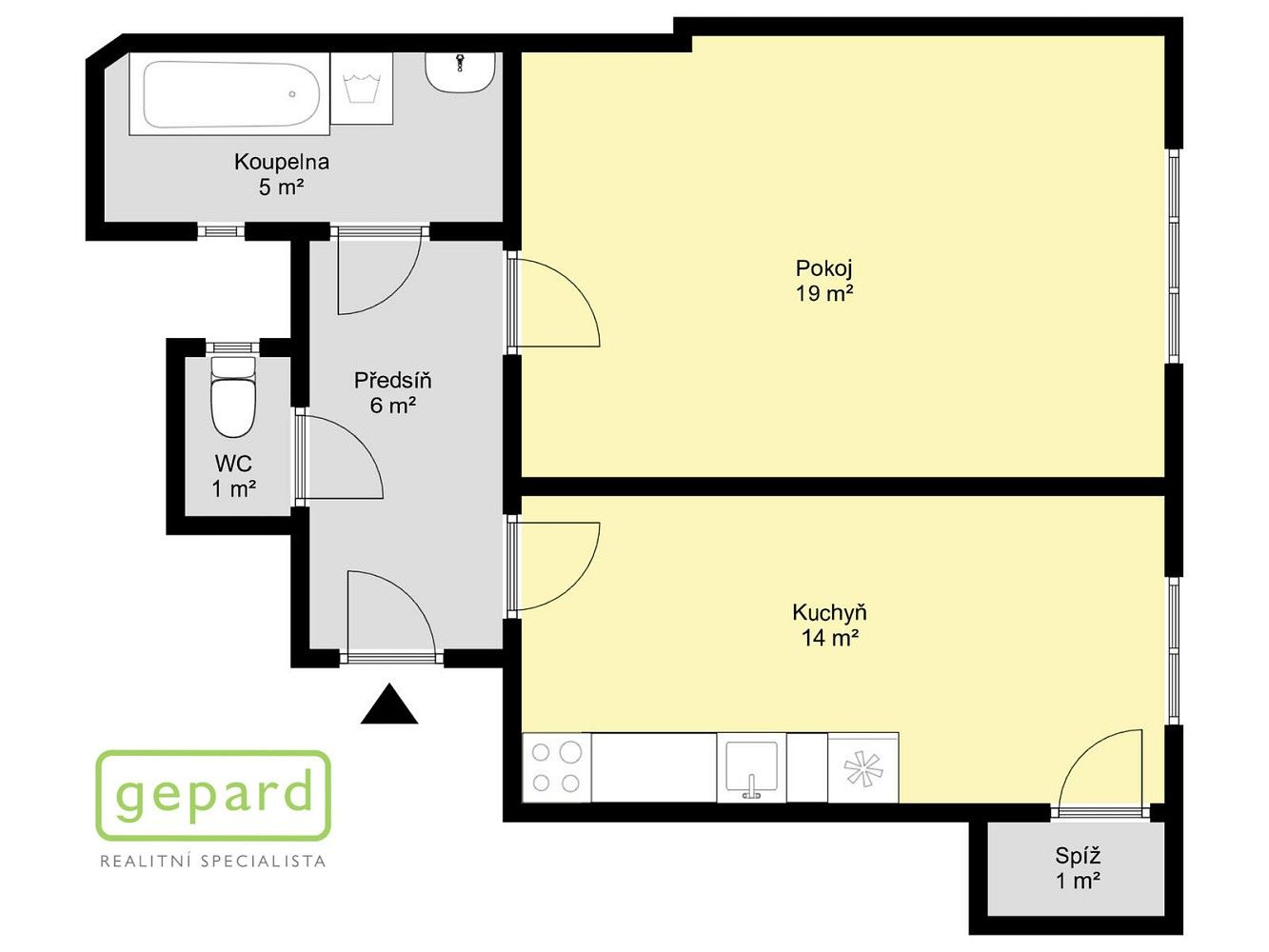 2+kk, Praha - Holešovice, okres Praha 7, Hlavní město Praha, 46 m² - 2