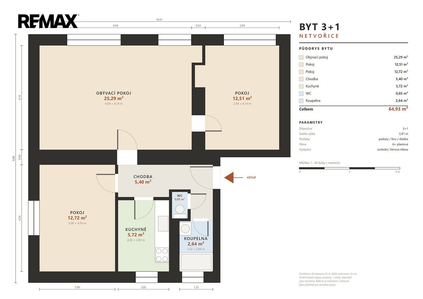 Byt 3+1 · 64 m² · Netvořice, okres Benešov, Středočeský kraj - 3