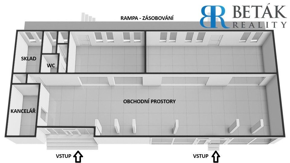 Pronájem obchodní prostory - Žerotínovo nám., Přerov, 373 m²