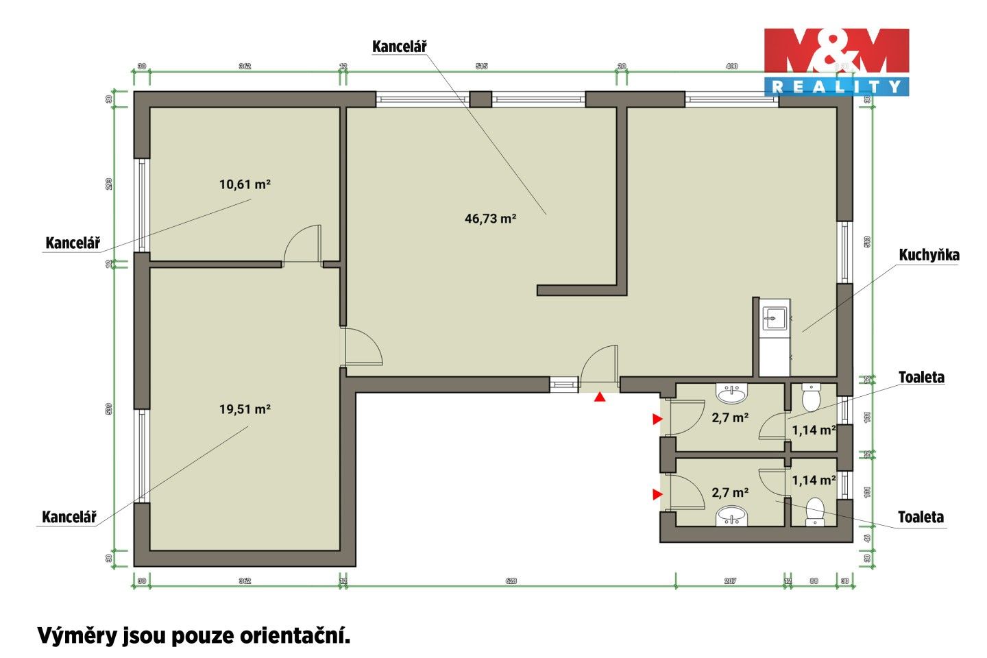 Pronájem kancelář - Koldinova, Klatovy, 80 m²