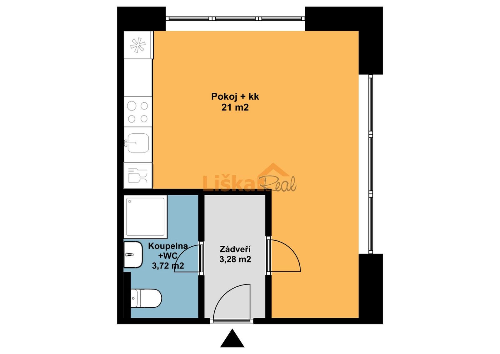 Pronájem byt 1+kk - Högrova, Brno, 28 m²