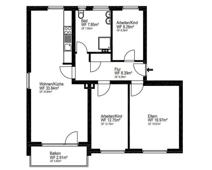 4+1, Ingolstadt Ingolstadt Bayern 85055, 90 m² - 2