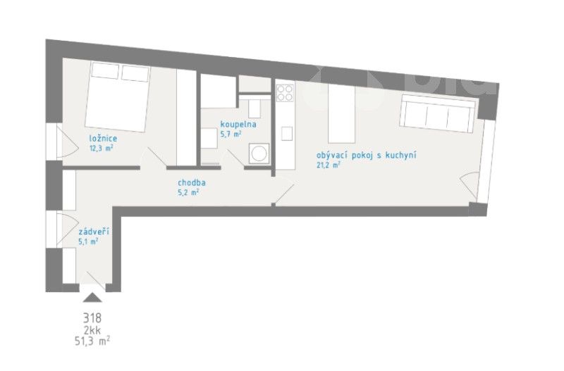 Byt 2+kk · 51 m² · Pražská třída  , Hradec Králové Kukleny - 4