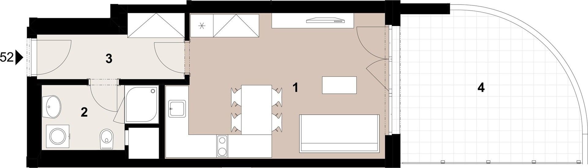 Prodej byt 1+kk - Roudnická,Střížkov,Praha, 31 m²