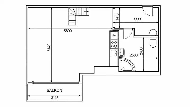 1+kk, Malinová, Praha, 50 m² - 2