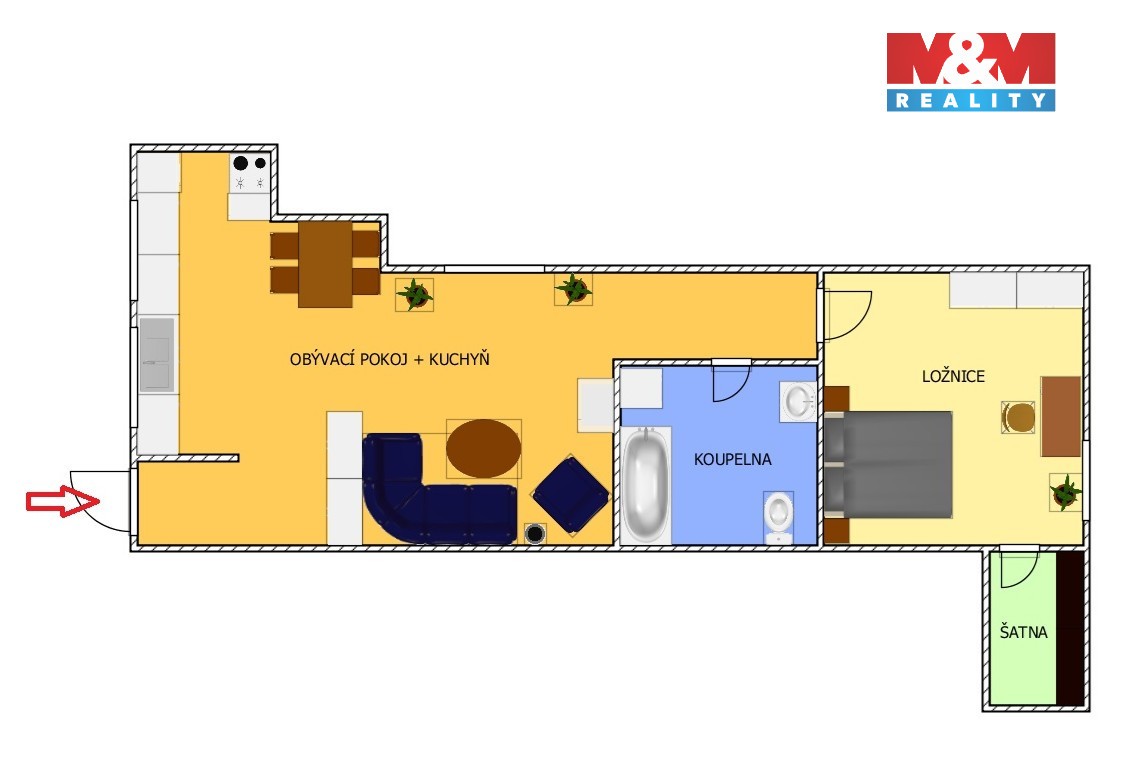 Prodej byt 2+kk - Dobešovice, Červené Pečky, 66 m² - 5