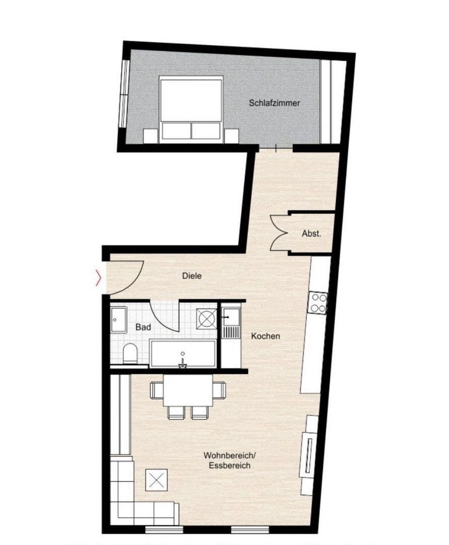 2+1, Kaimgasse 16 Bamberg Bamberg Bayern 96052, 56 m² - 2