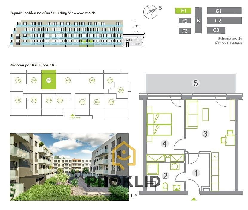 Byt 2+kk · 57 m² · Třída Jiřího Pelikána, Olomouc - Nová Ulice - 3
