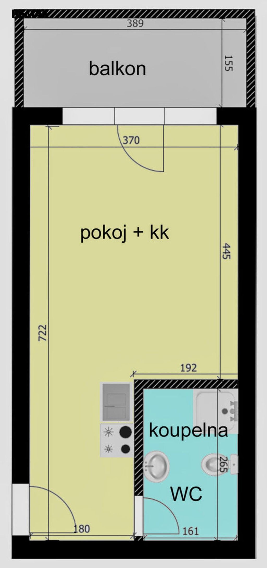 Byt 1+kk · 27 m² · Revoluční 26, Velký Osek - 4