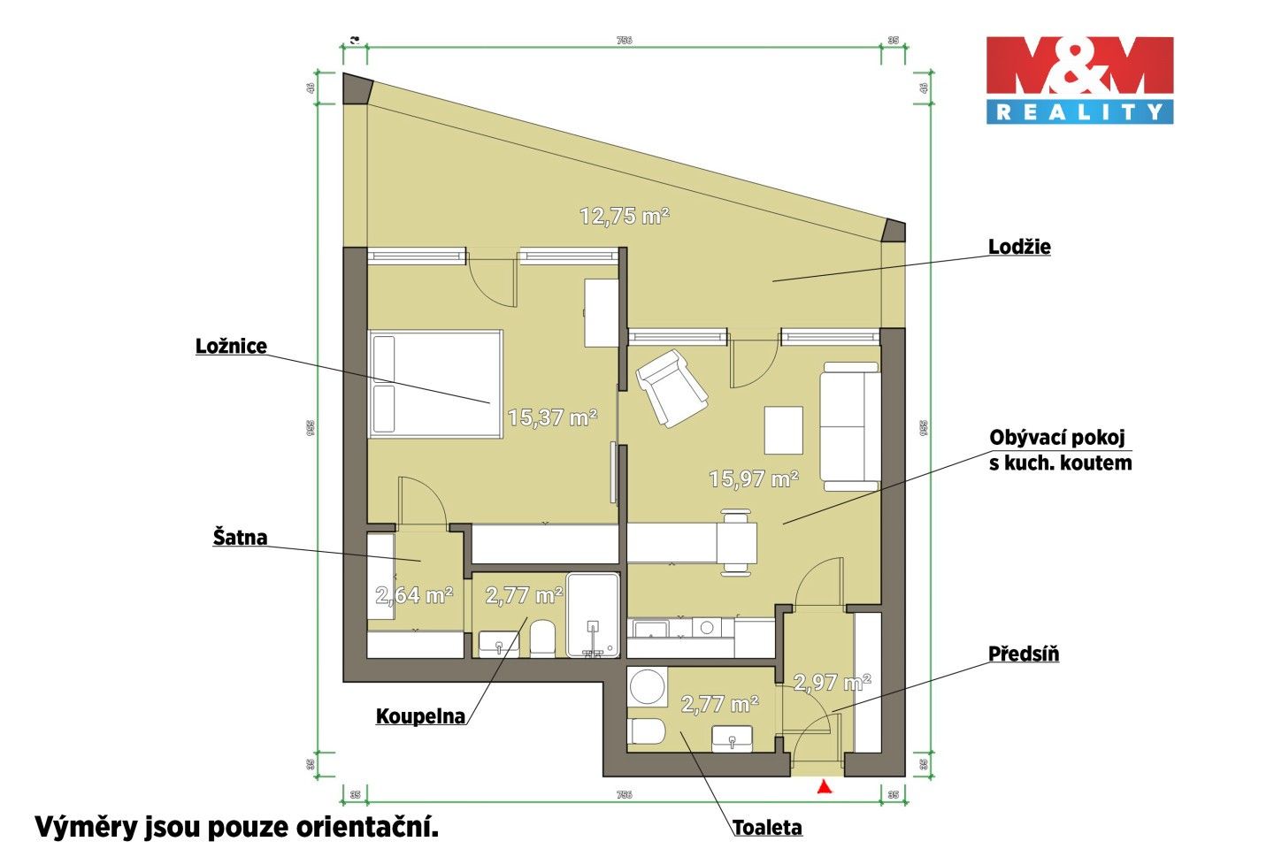 Byt 2+kk · 53 m² · Alžbětín, Železná Ruda - 3