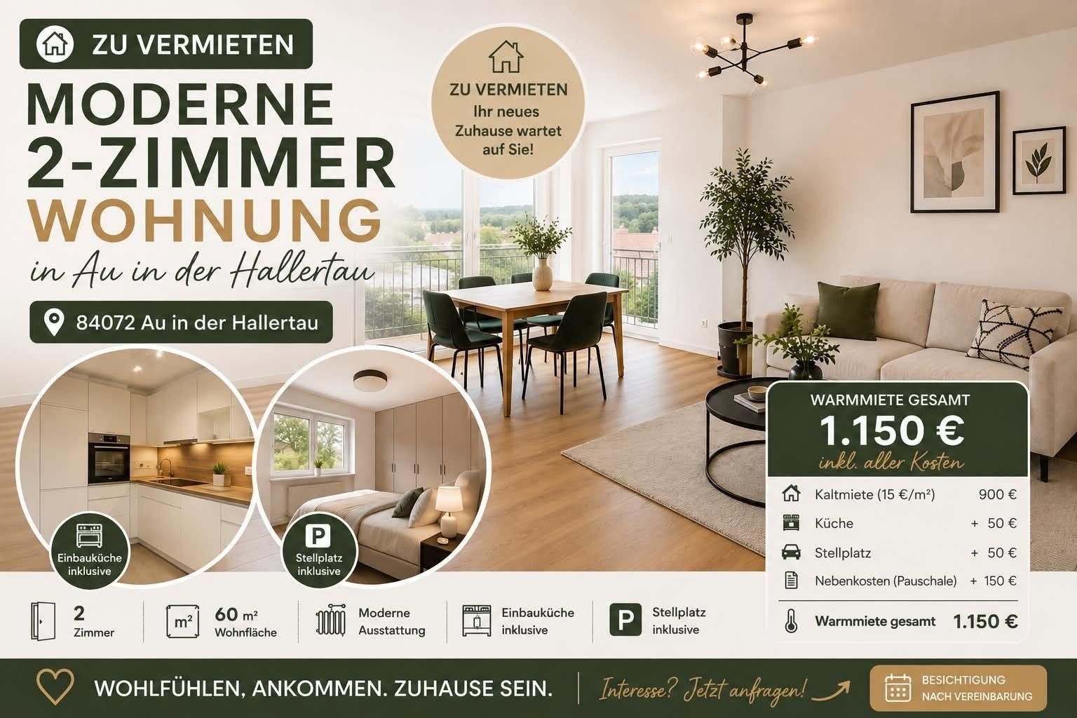 2+1, Zarrerweg 23 Au Au in der Hallertau Bayern 84072, 60 m² - 1