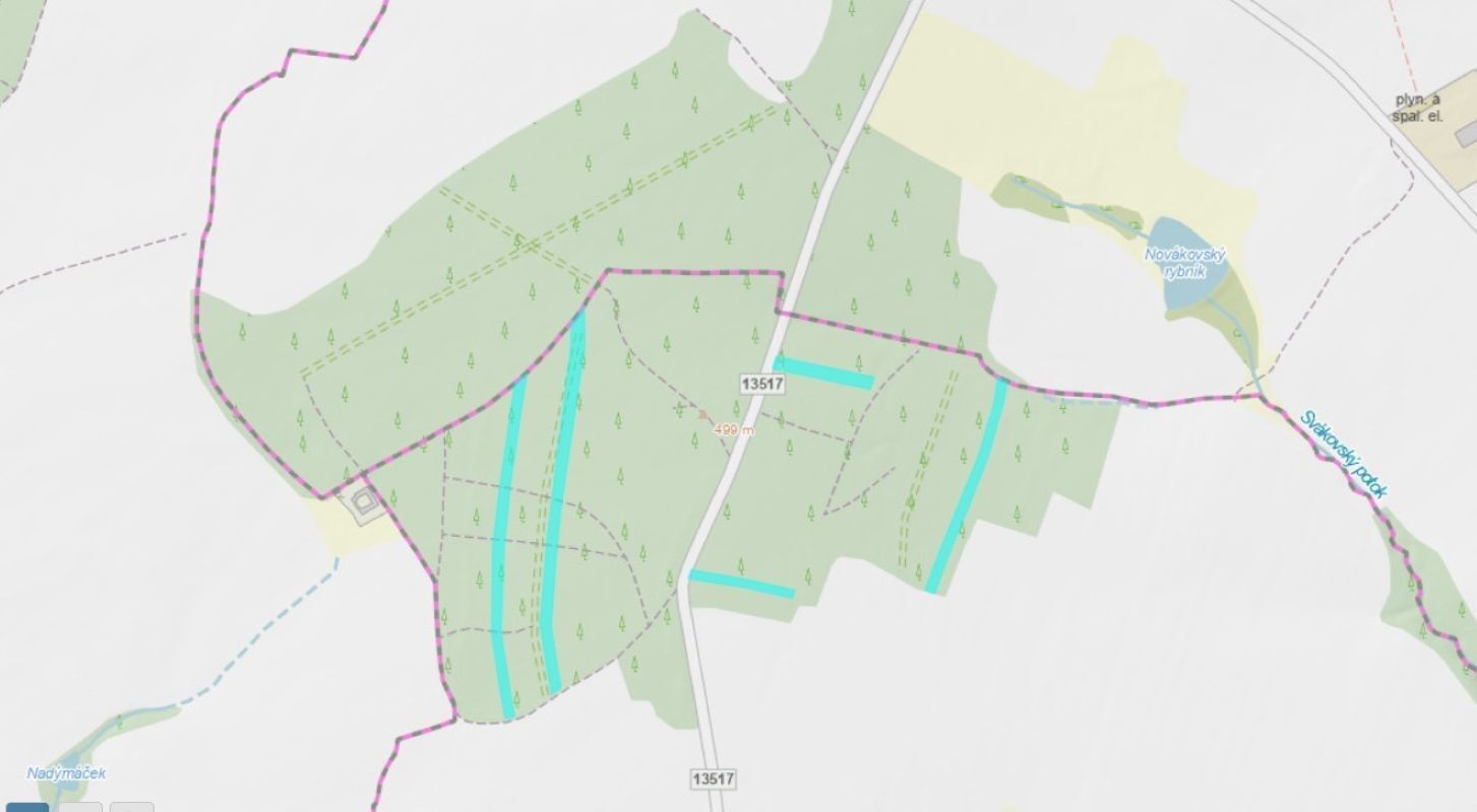 Lesy, Mokrá, Vesce, 24 818 m²
