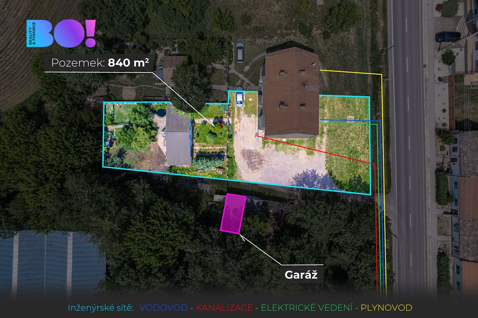 Pozemky pro bydlení, Hevlín, 840 m²