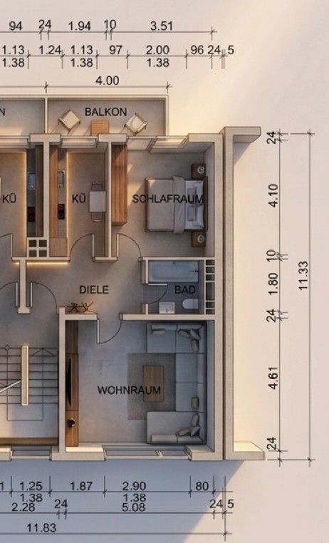 Byt 2+kk · 58 m² · Frohnhauser Straße 107 Essen Holsterhausen Nordrhein-Westfalen 45144 - 3