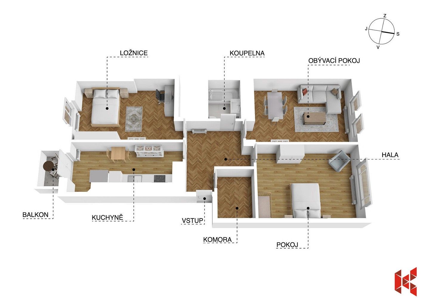 Byt 3+1 · 94 m² · Jindřicha Plachty, Praha 5 - Smíchov - 3