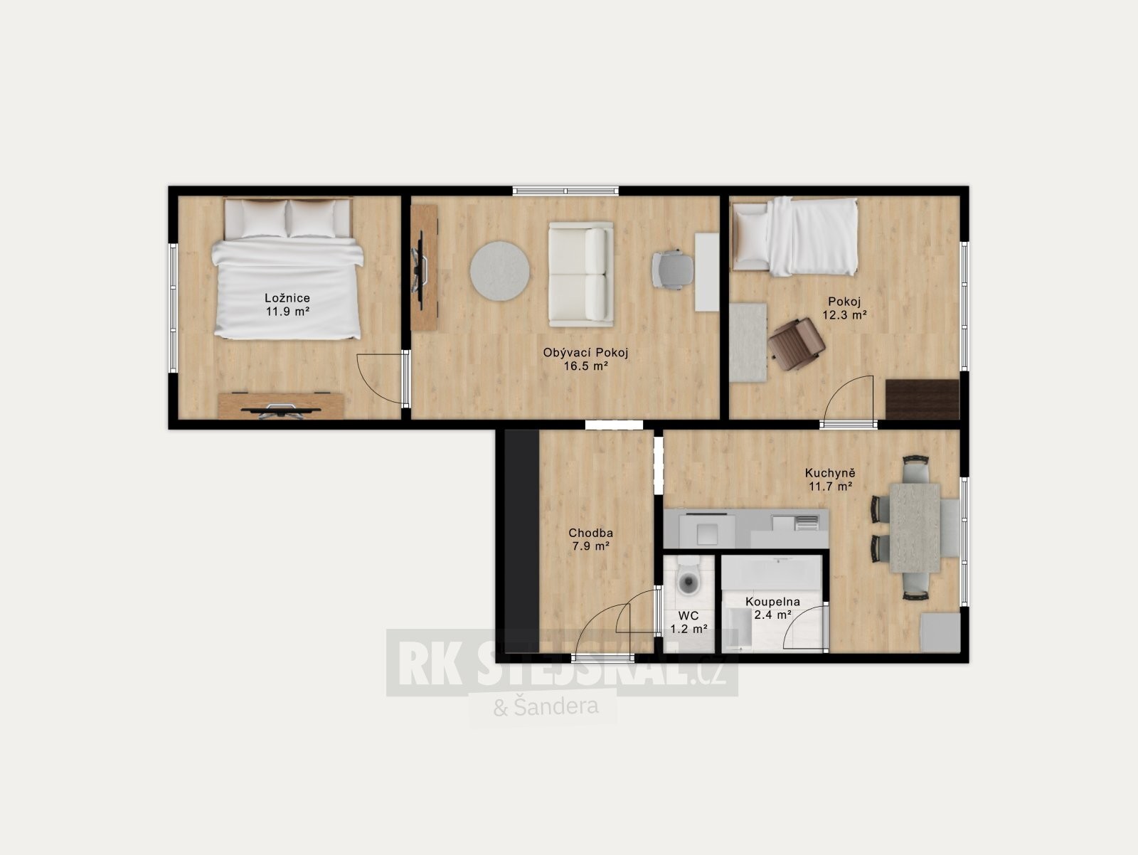 Byt 3+1 · 64 m² · J. Plachty, České Budějovice 3 - 3