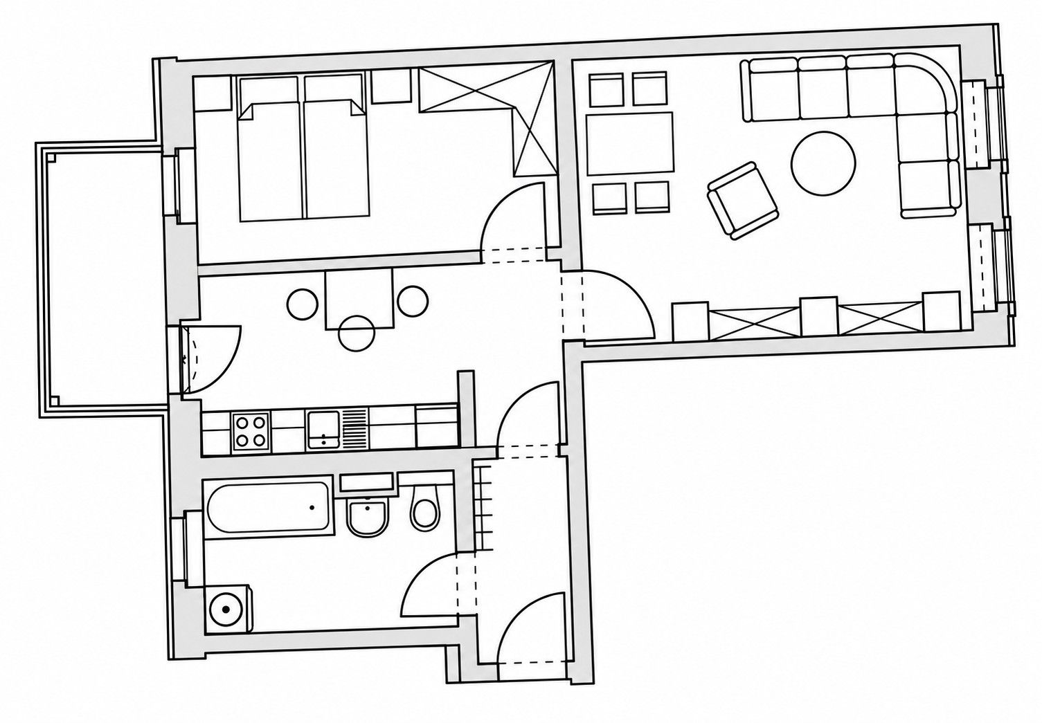 2+1, Chemnitz Sonnenberg Sachsen 09130, 58 m² - 2