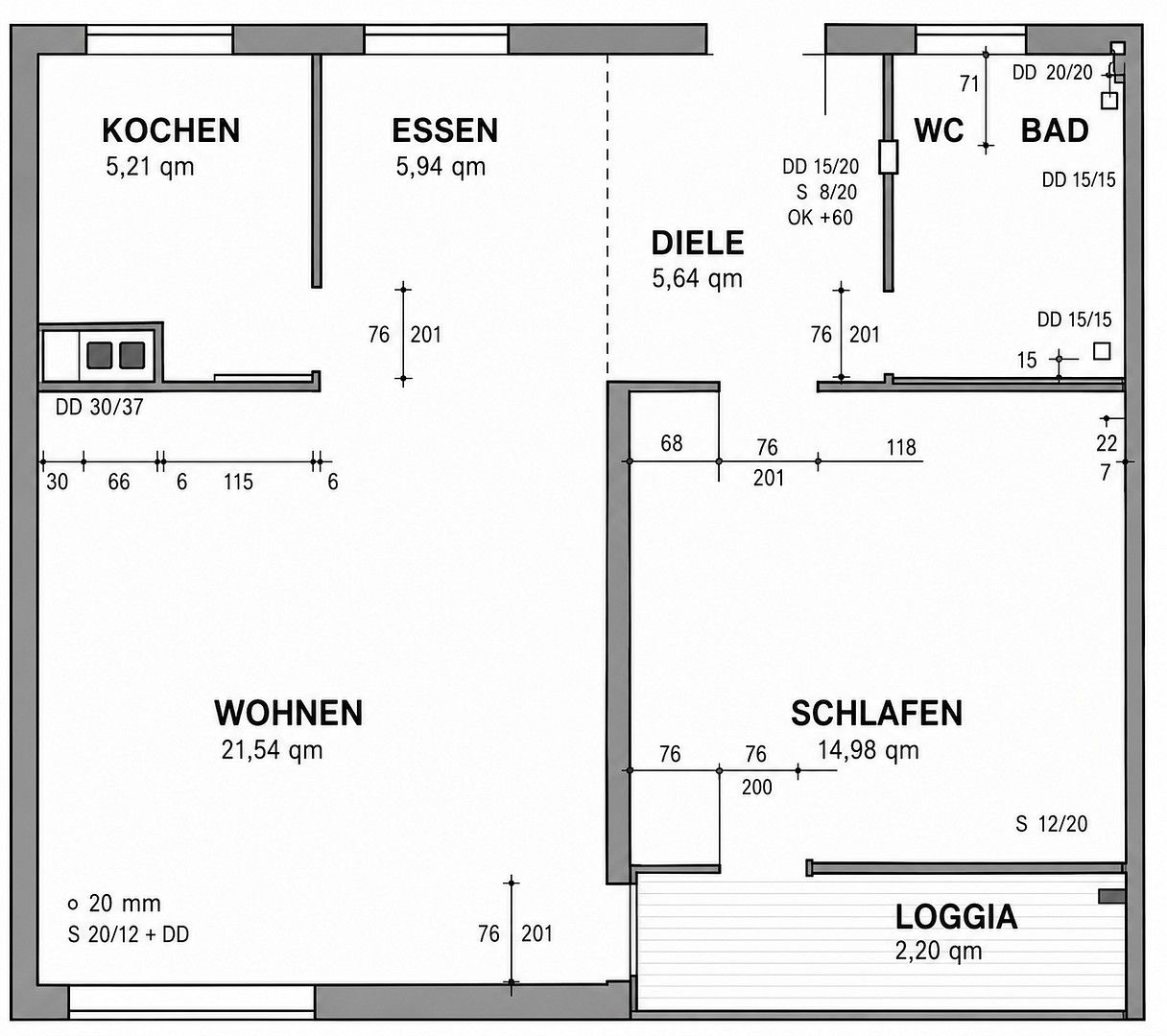 2+1, Inratherstraße 325 Krefeld Inrath/Kliedbruch Nordrhein-Westfalen 47903, 60 m² - 1