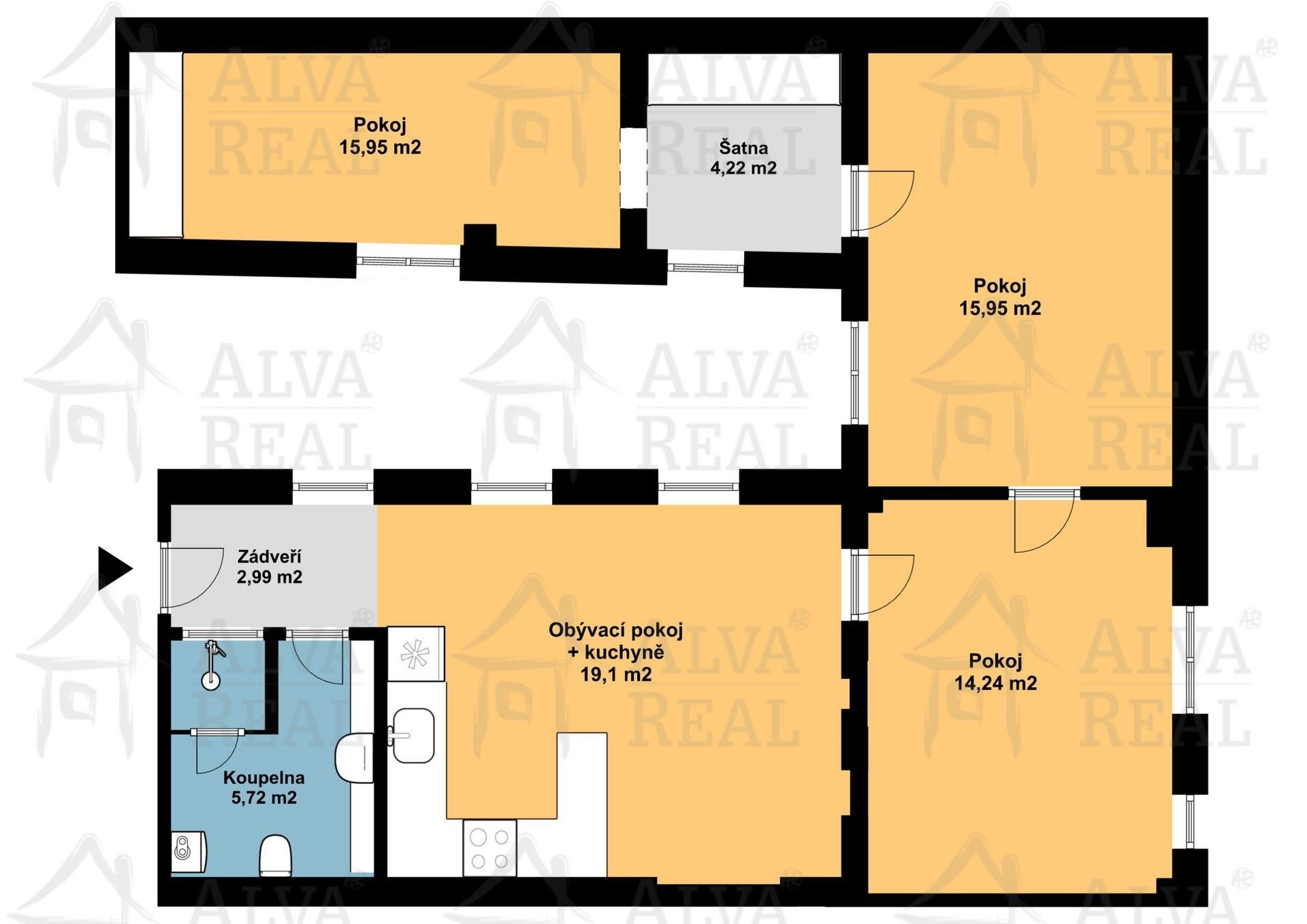 4+kk, Stejskalova, Brno, 74 m²