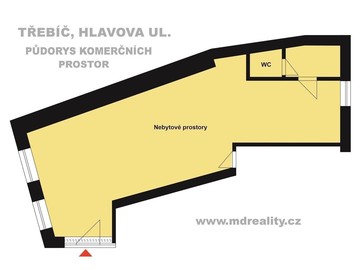 Pronájem komerční - Třebíč, 50 m²