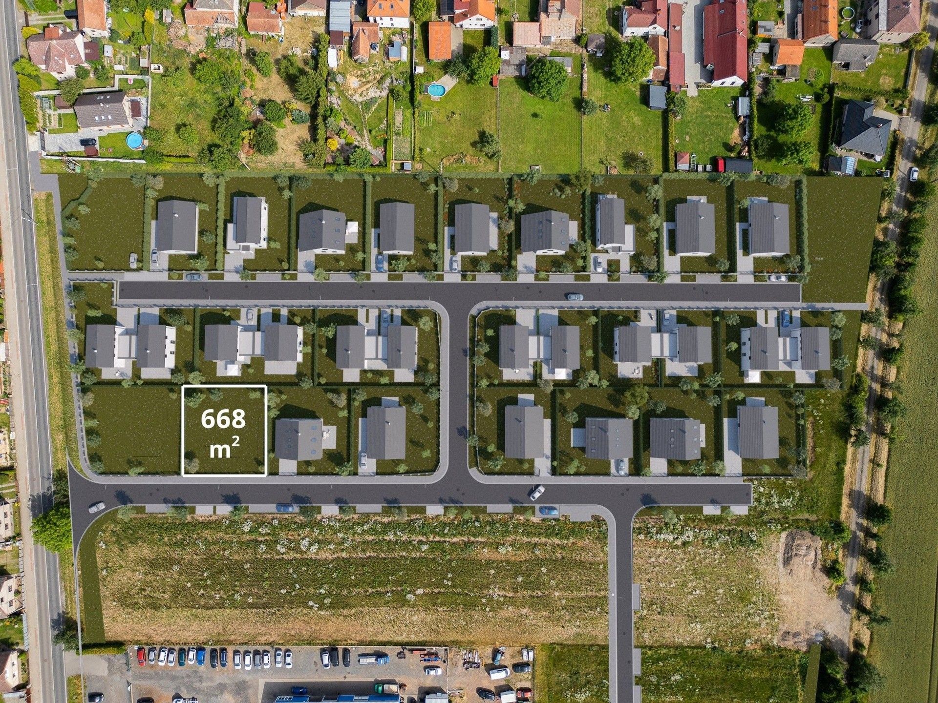 Pozemek pro bydlení, 668 m²