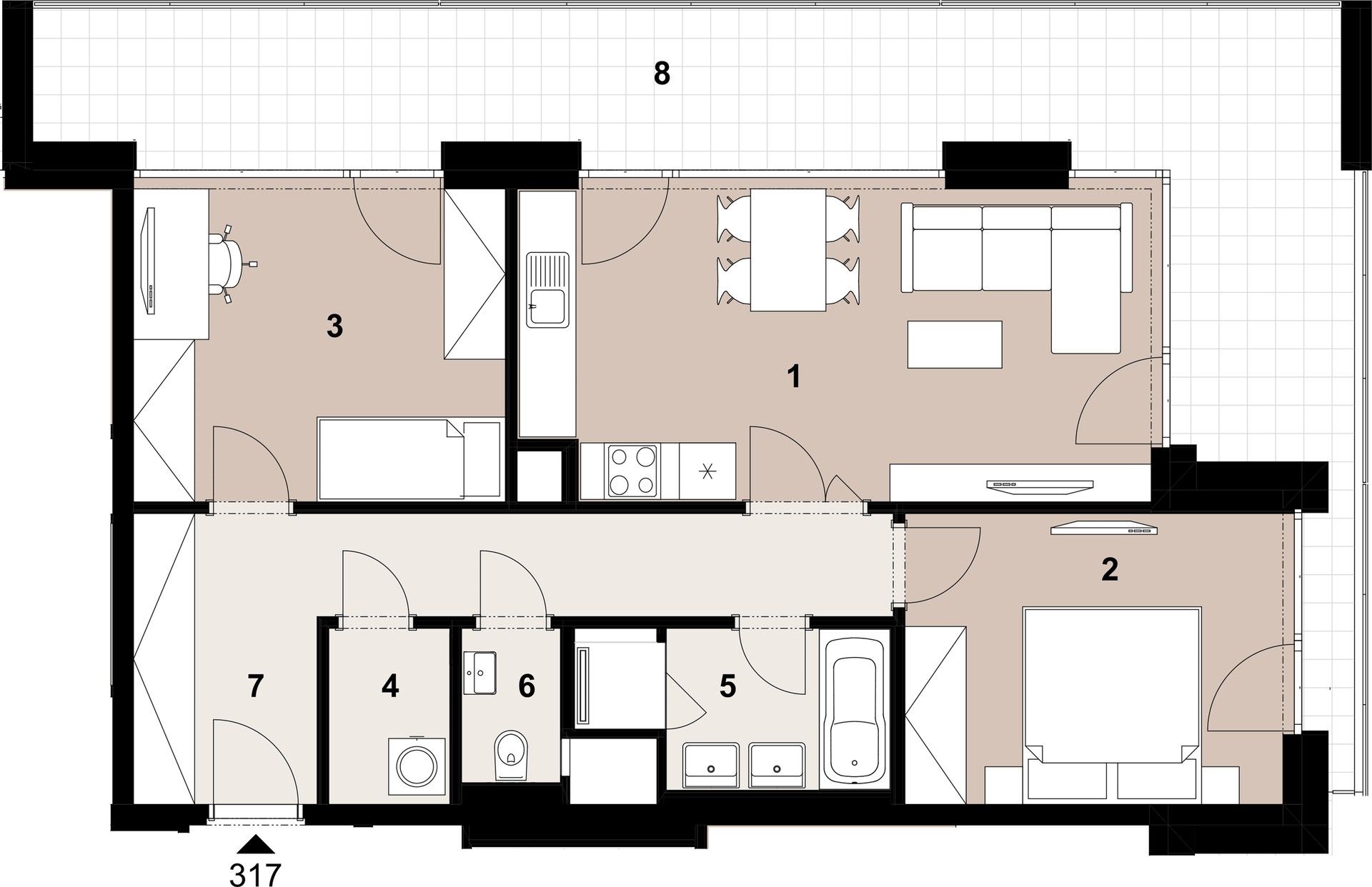 3+kk, Jana Želivského, Praha, 70 m² - 2