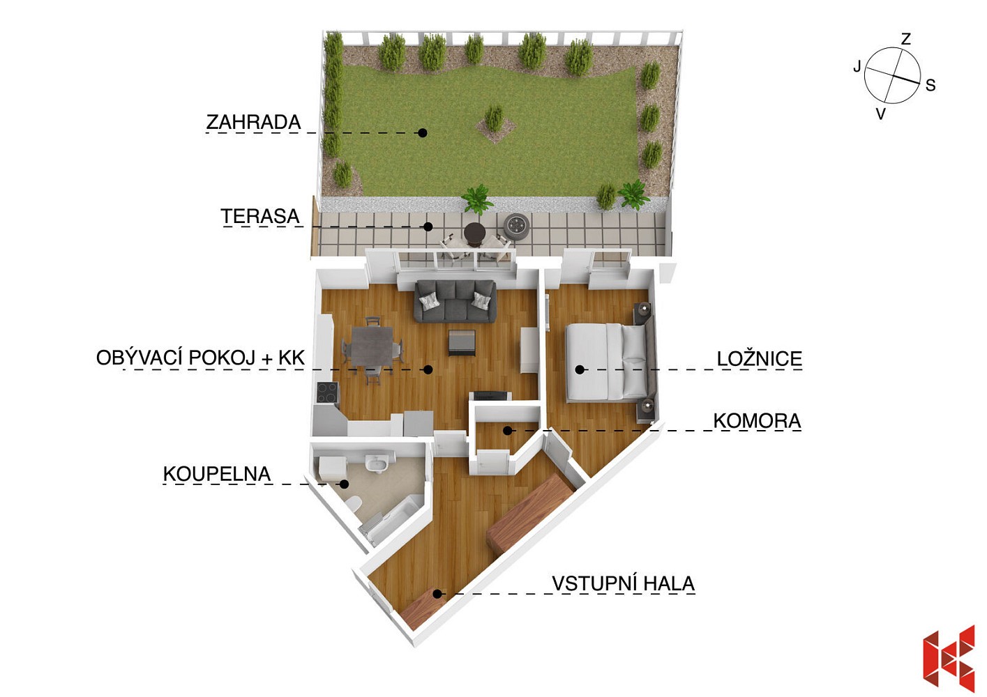 Byt 2+kk · 58 m² · Smrčinská, Praha 5 - Smíchov - 3