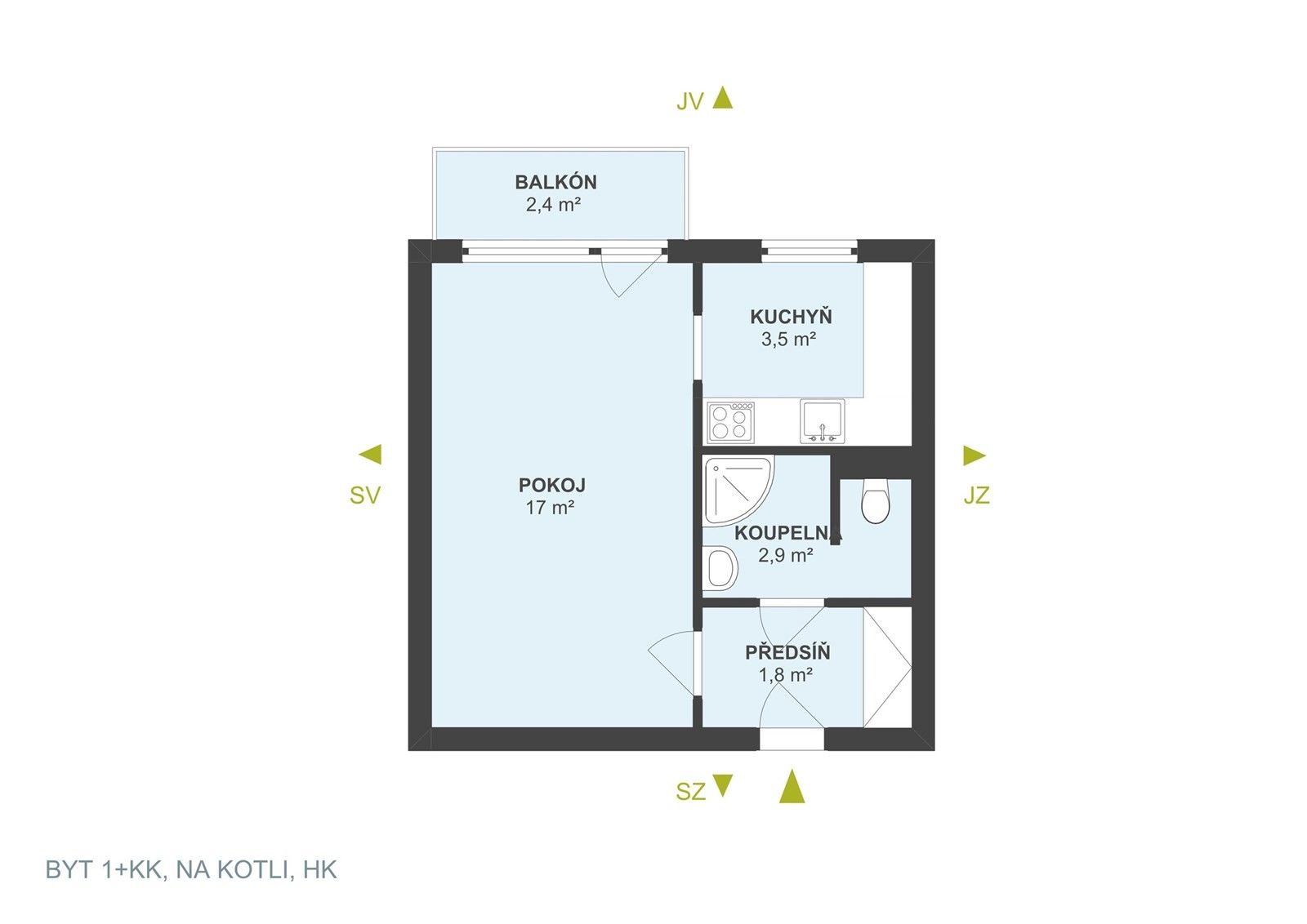 Byt 1+kk · 28 m² · Na Kotli, Hradec Králové - 3