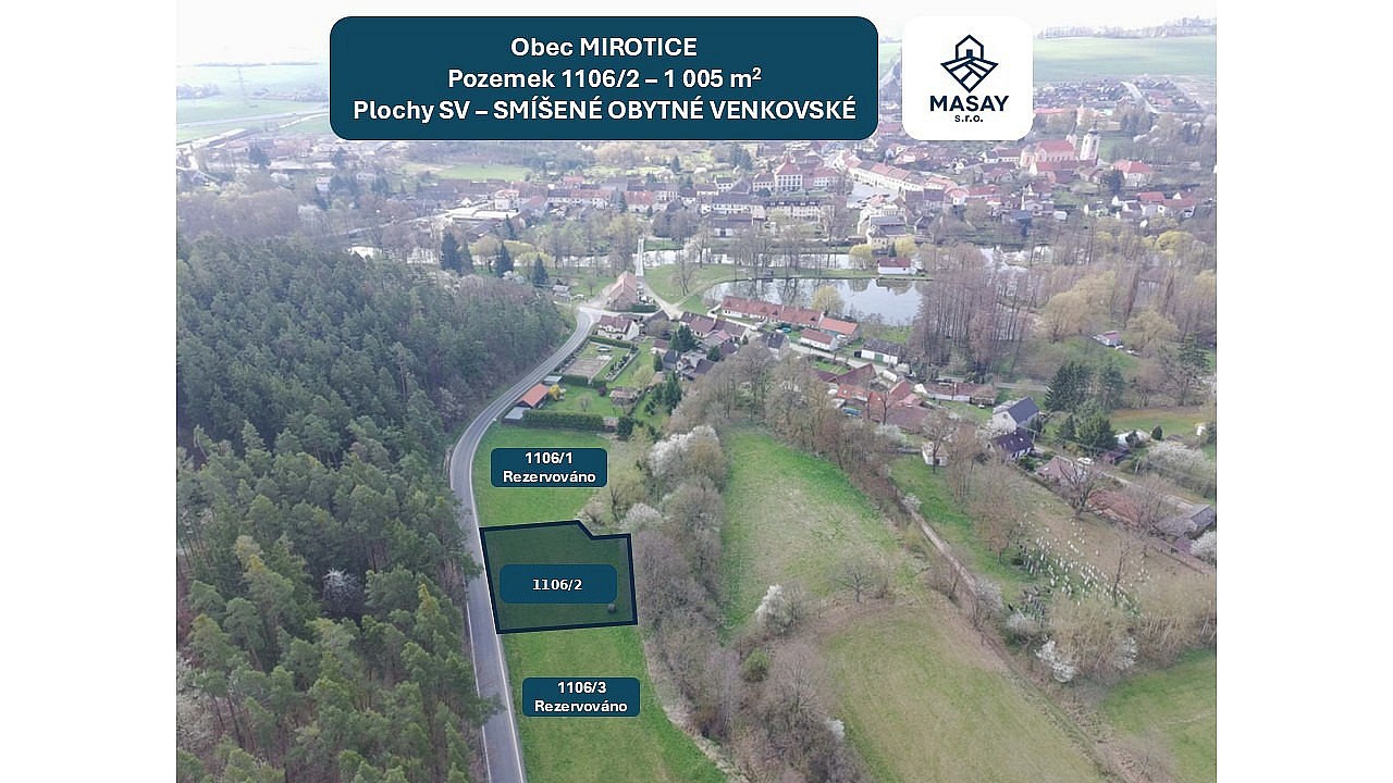 Prodej pozemek pro bydlení - Mirotice, okres Písek - 5