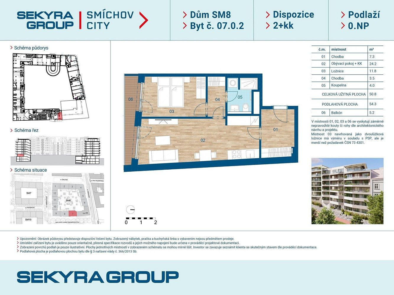 2+kk, Šiklové, Praha 5 - Smíchov, 51 m² - 2