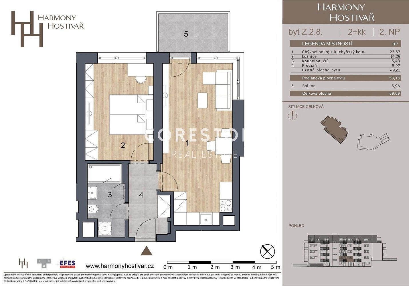 Byt 2+kk · 53 m² · Praha - Hostivař, Hlavní město Praha - 4