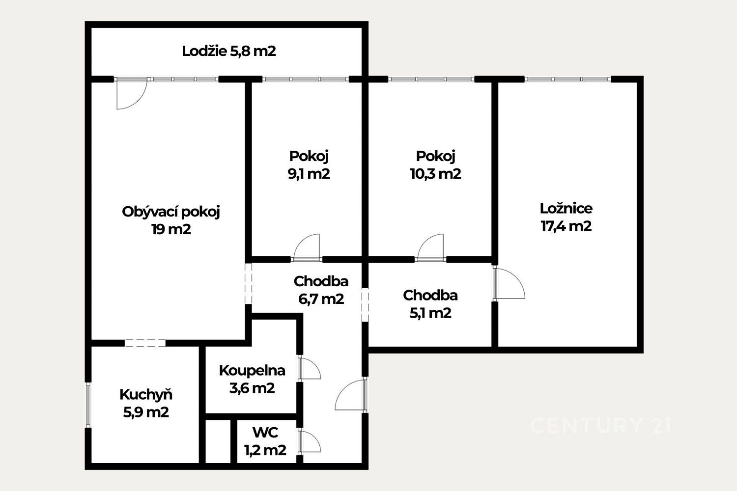 Byt 4+1 · 80 m² · Nová výstavba, Obrnice, okres Most - 3