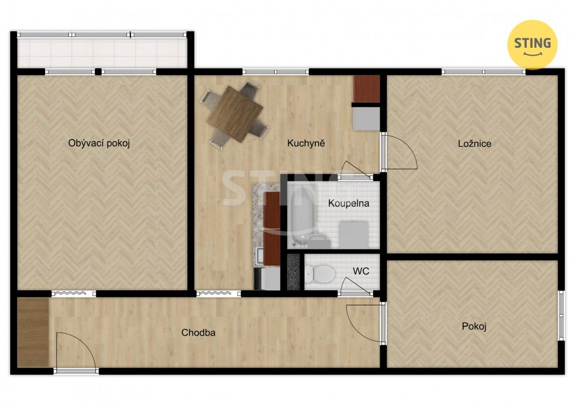 Byt 3+1 · 61 m² · Velká Dlážka  , Přerov I-Město - 3