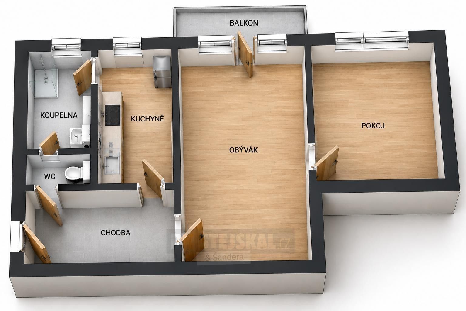 Prodej byt 2+1 - L. M. Pařízka 496, České Budějovice 7, 50 m² - 5