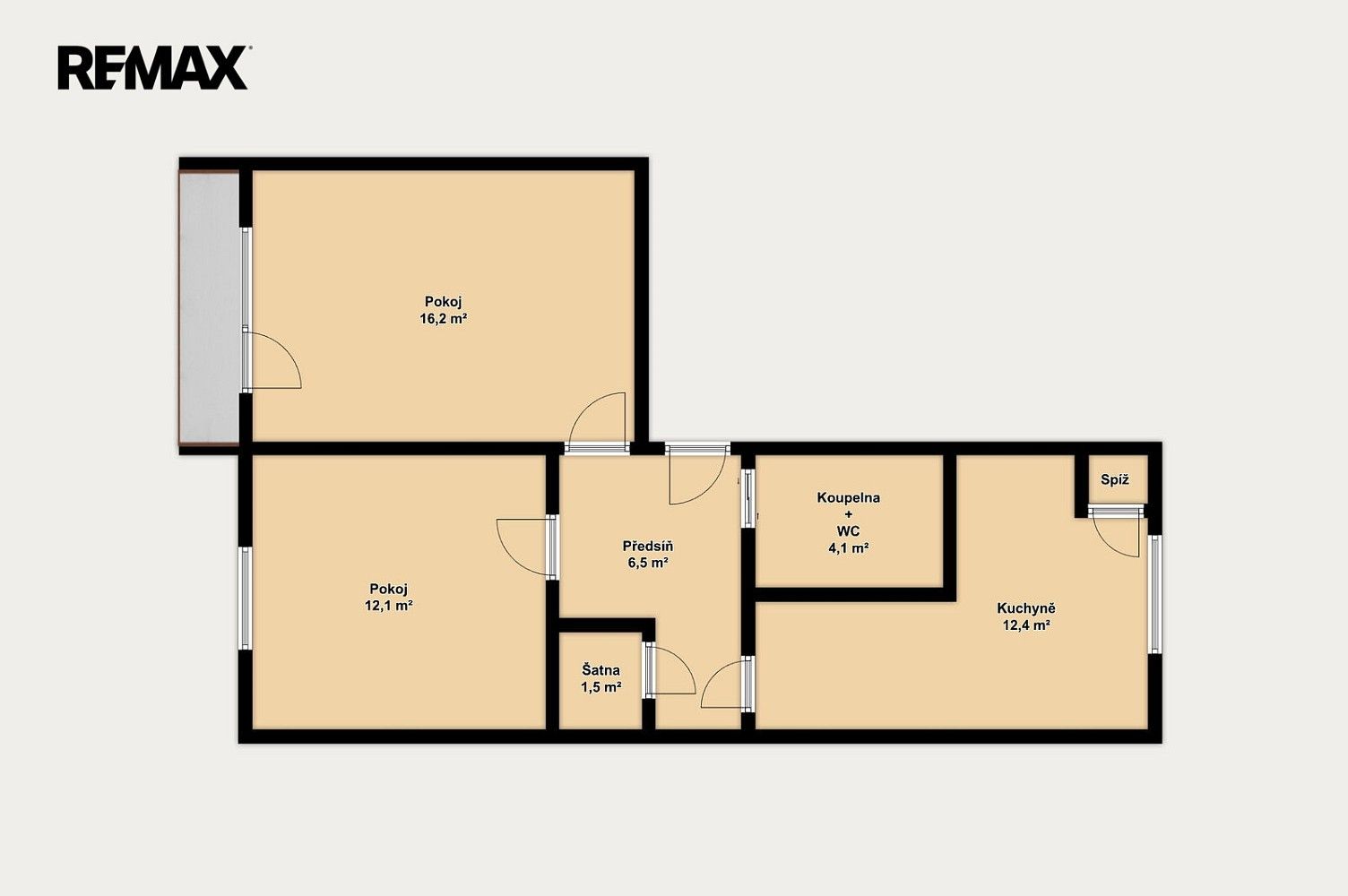 Byt 2+1 · 53 m² · Brno - Komín, okres Brno-město, Jihomoravský kraj - 4