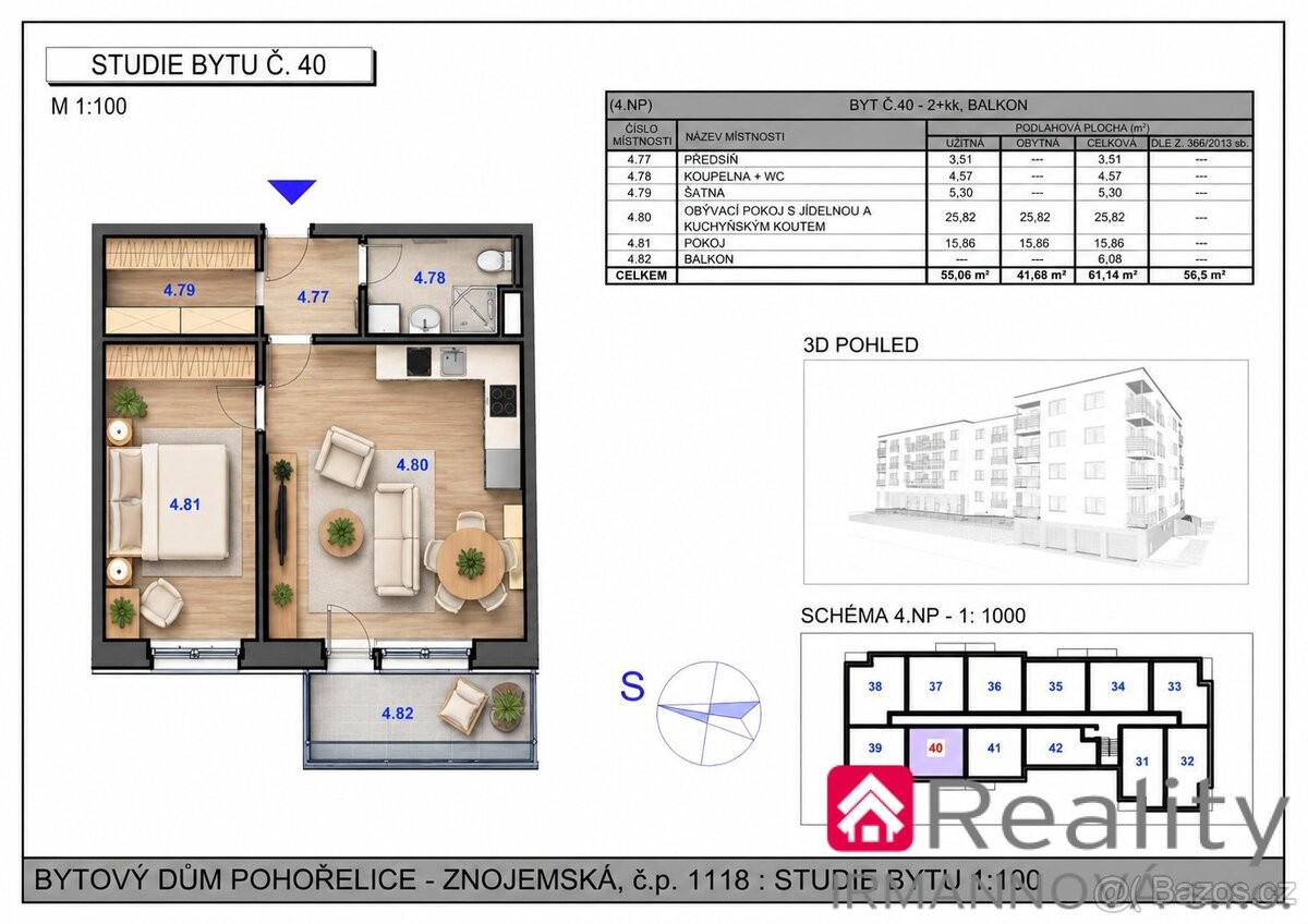 Prodej byt - Pohořelice, 691 23, 61 m² - 5