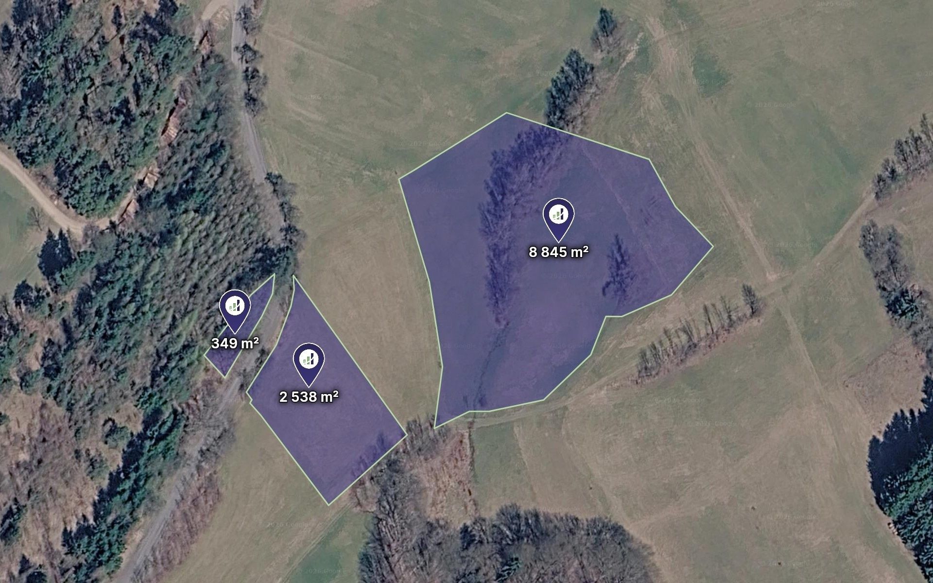 Louky, Železný Brod, 1 955 m² - 1