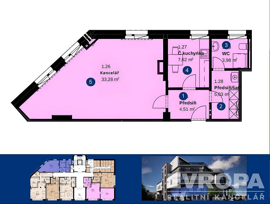 Prodej obchodní prostory - Pilotů, Praha 6 - Ruzyně, 57 m² - 2