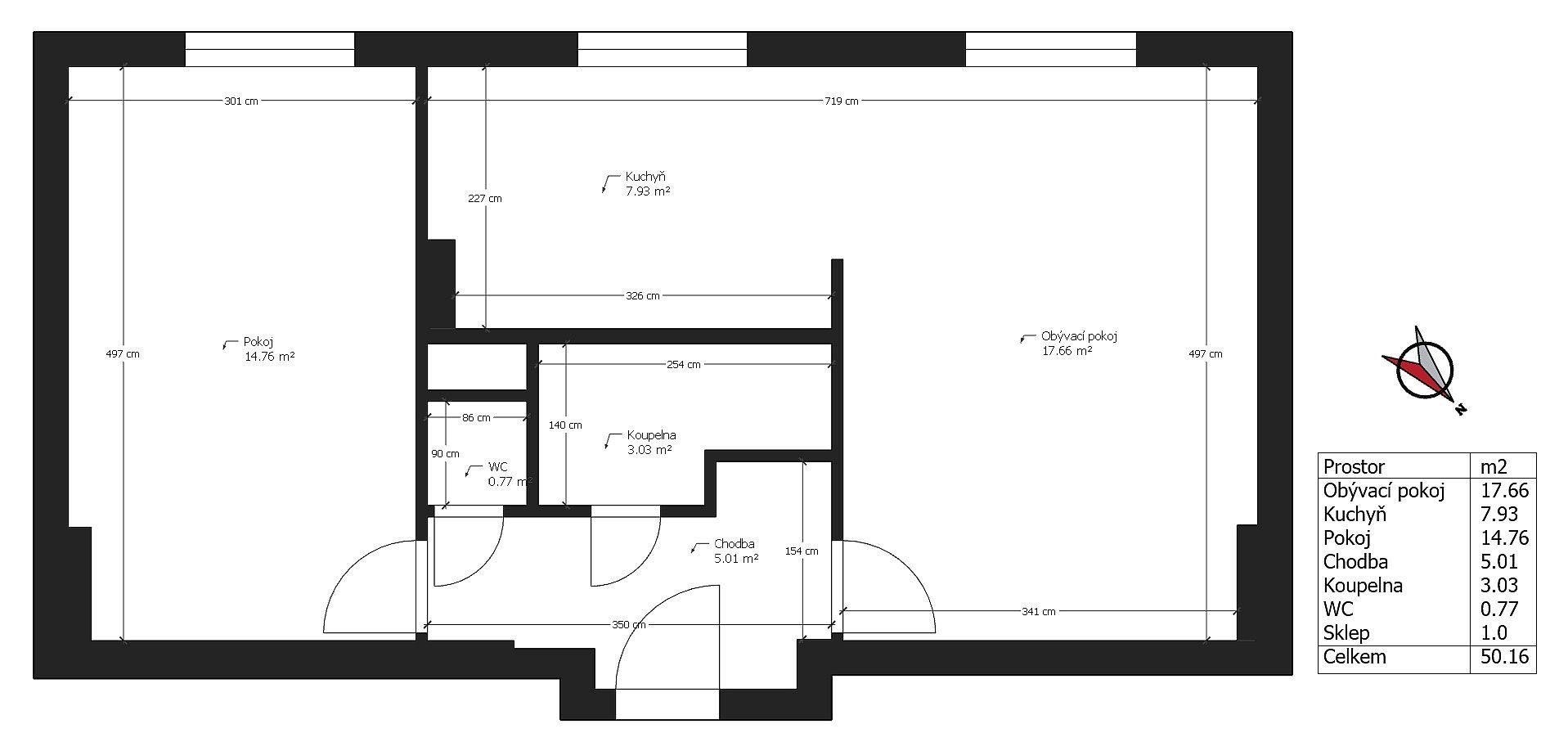 Byt 2+kk · 49 m² · Čs. armády, Chrudim - 3