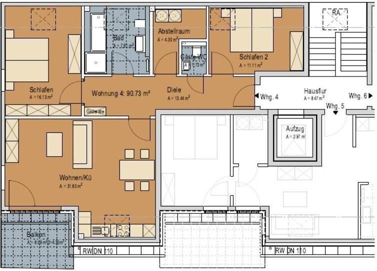 3+1, Hohestraße 22, , Severní Porýní-Vestfálsko, 91 m² - 1