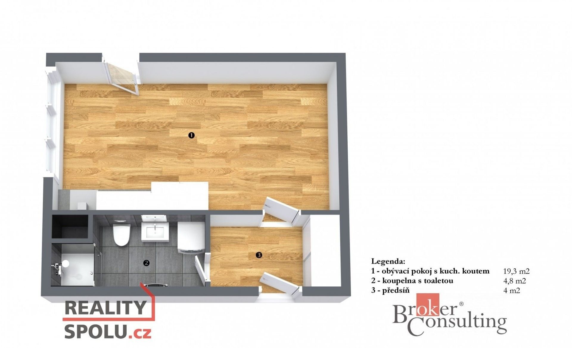 Pronájem byt 1+kk - Olgy Havlové, Praha, 29 m²