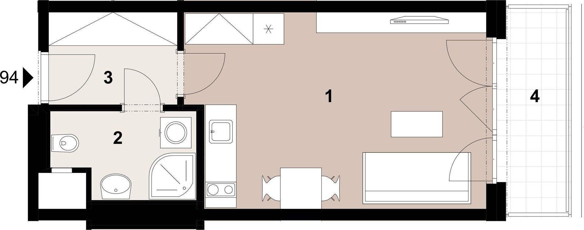 Prodej byt 1+kk - Poděbradská,Hloubětín,Praha, 31 m²