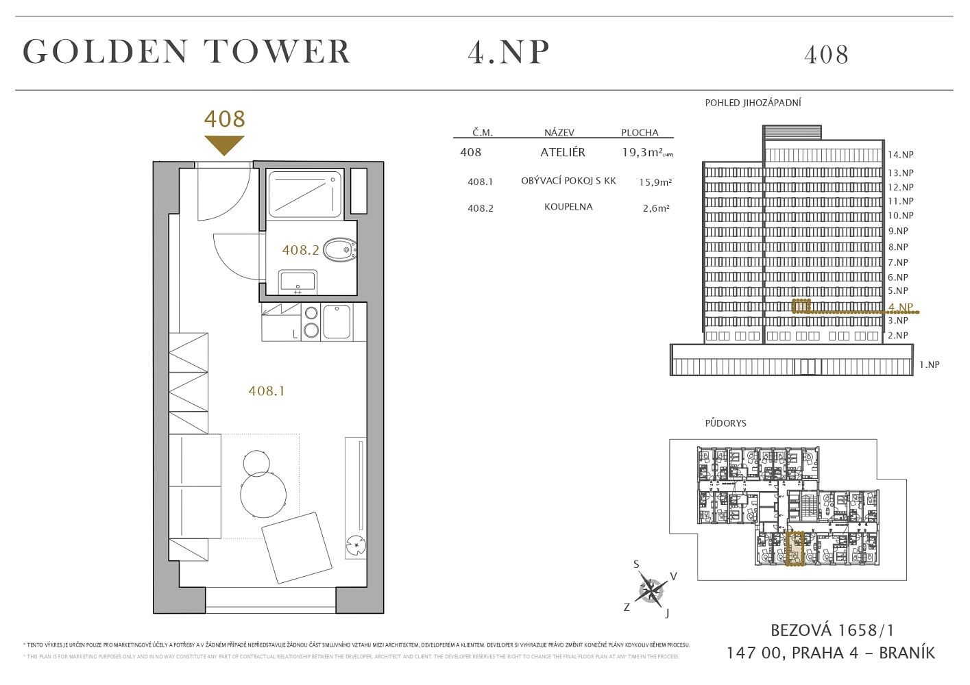 Ubytovací zařízení · 19,3 m² · Praha - Braník, okres Praha 4, Hlavní město Praha - 3