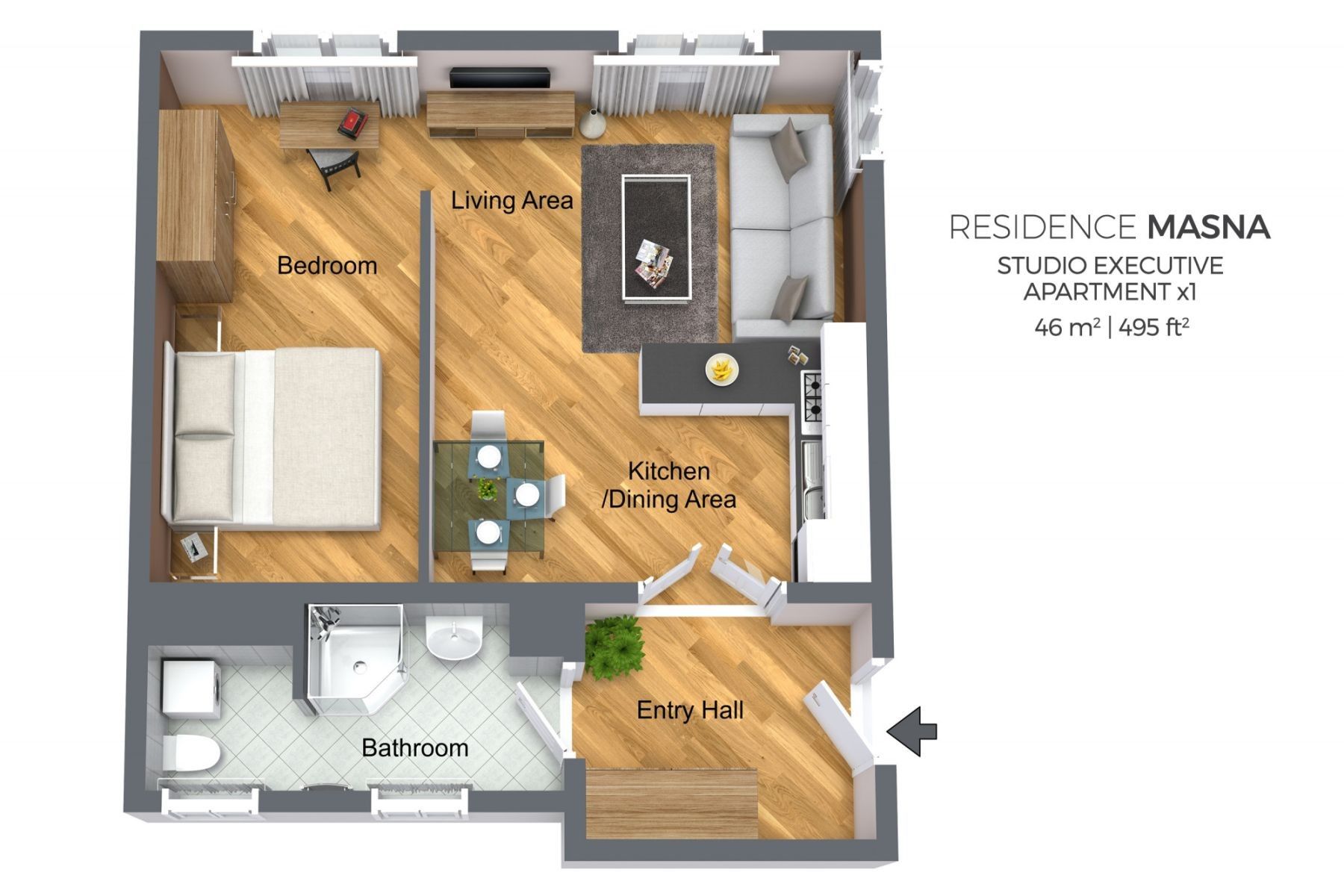 Byty, Masná, Praha - Staré Město, 46 m² - 1