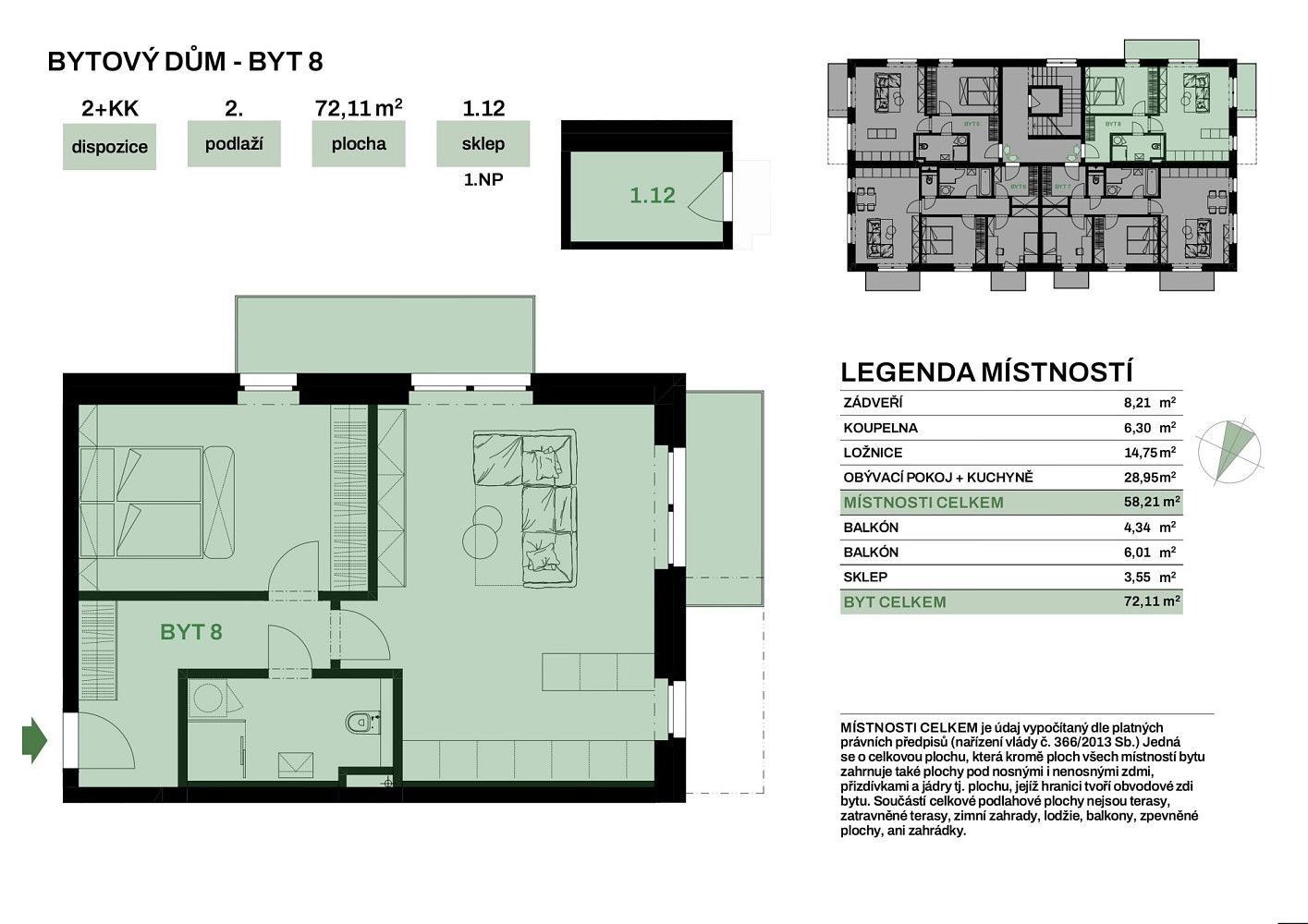 2+kk, Chvaletice, okres Pardubice, Pardubický kraj, 72 m² - 2