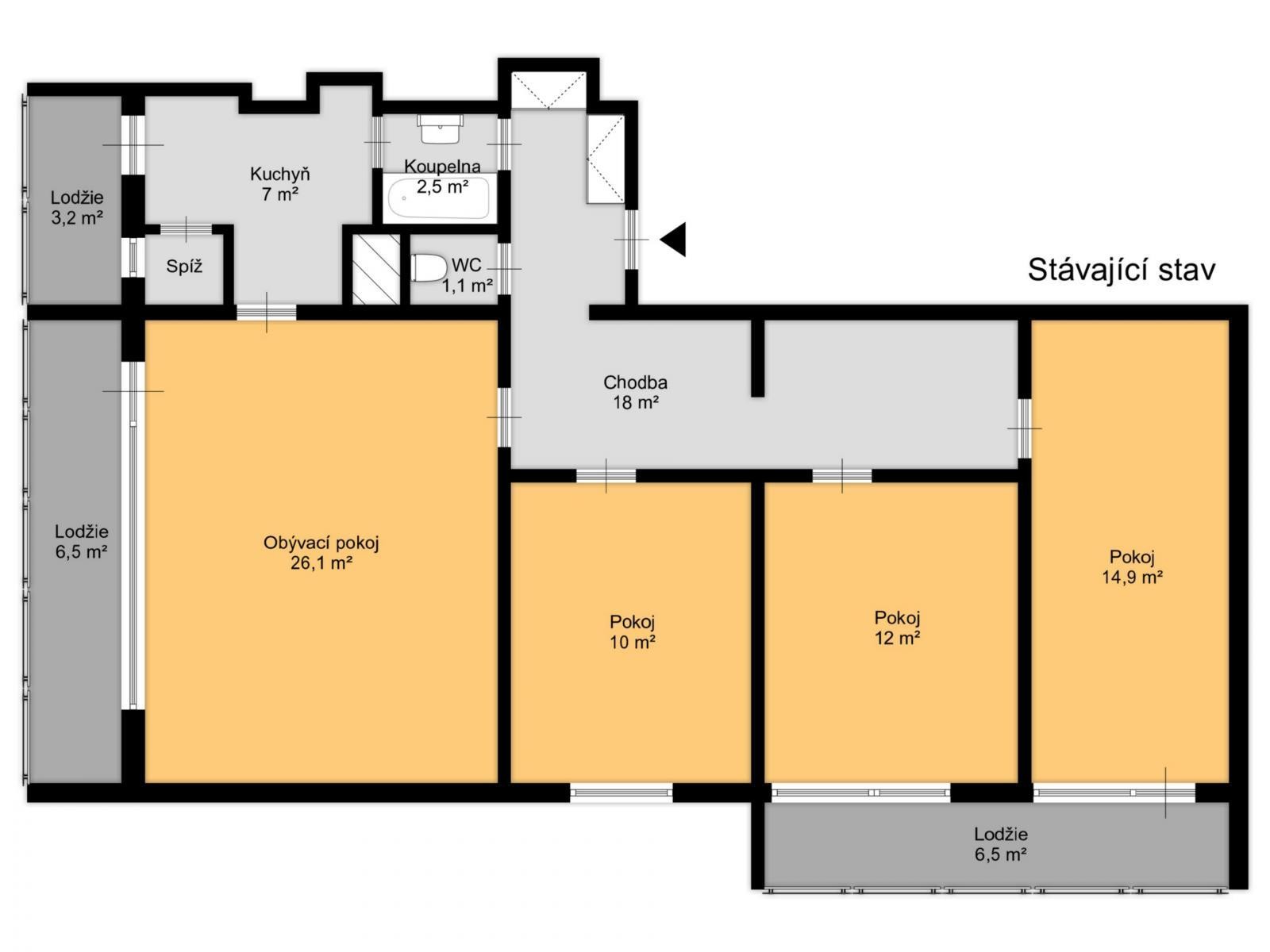 Prodej byt 4+1 - Kazašská, Praha Vršovice, 93 m² - 5