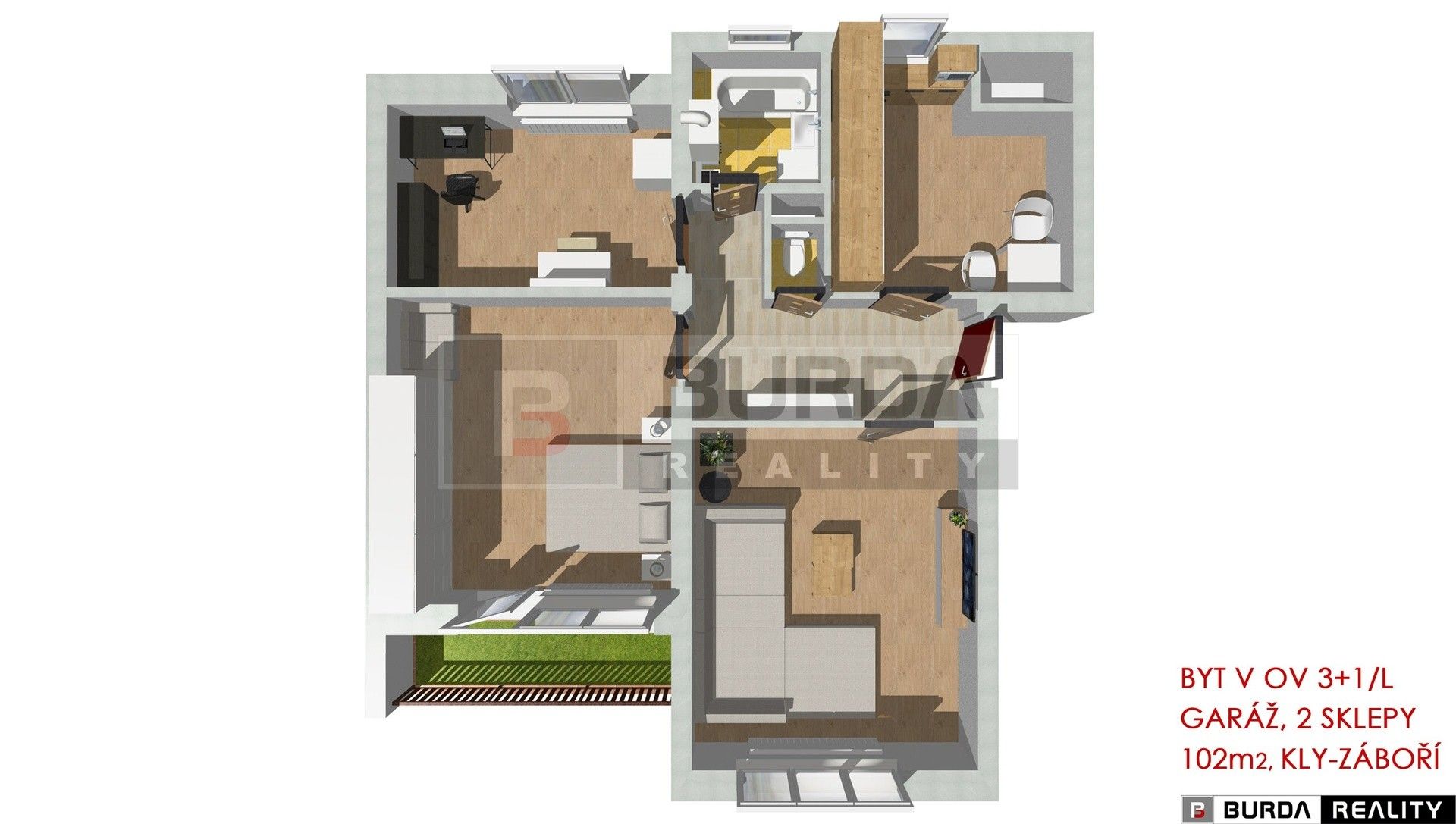 Byt 3+1 · 102 m² · Kly Záboří - 4