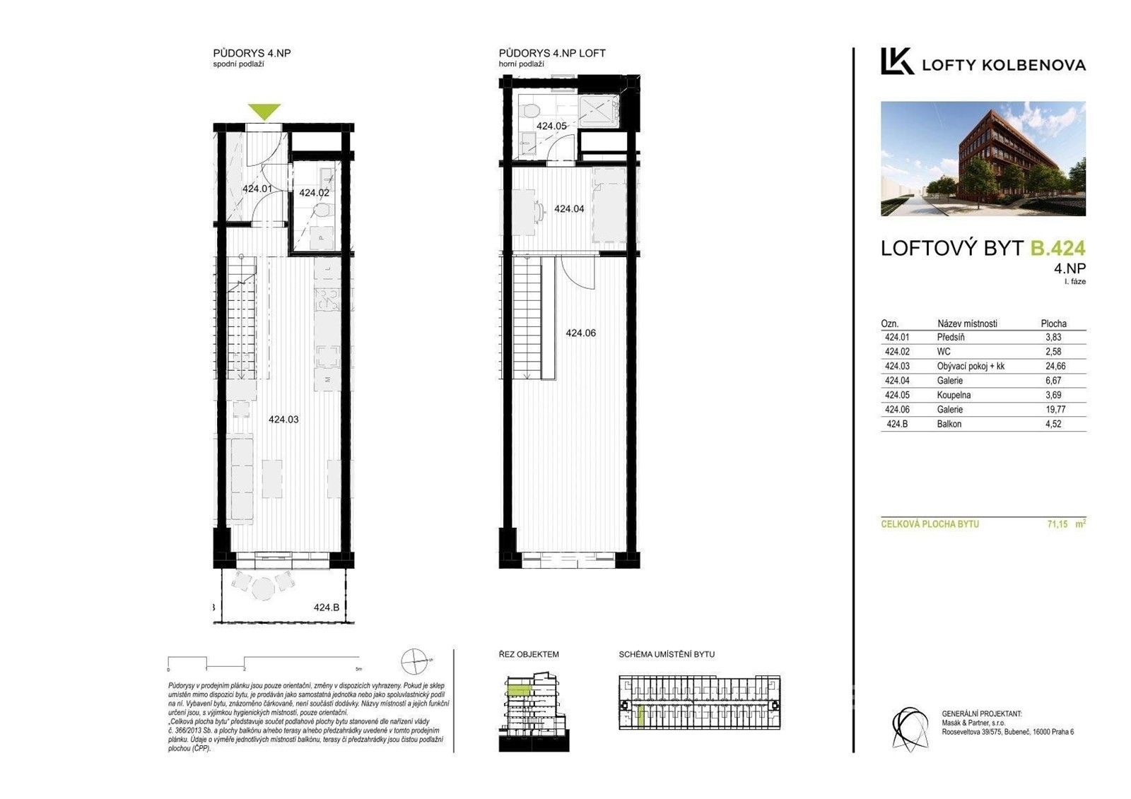 Prodej byt 3+kk - Kolbenova 1032, Praha Vysočany, 60 m² - 5