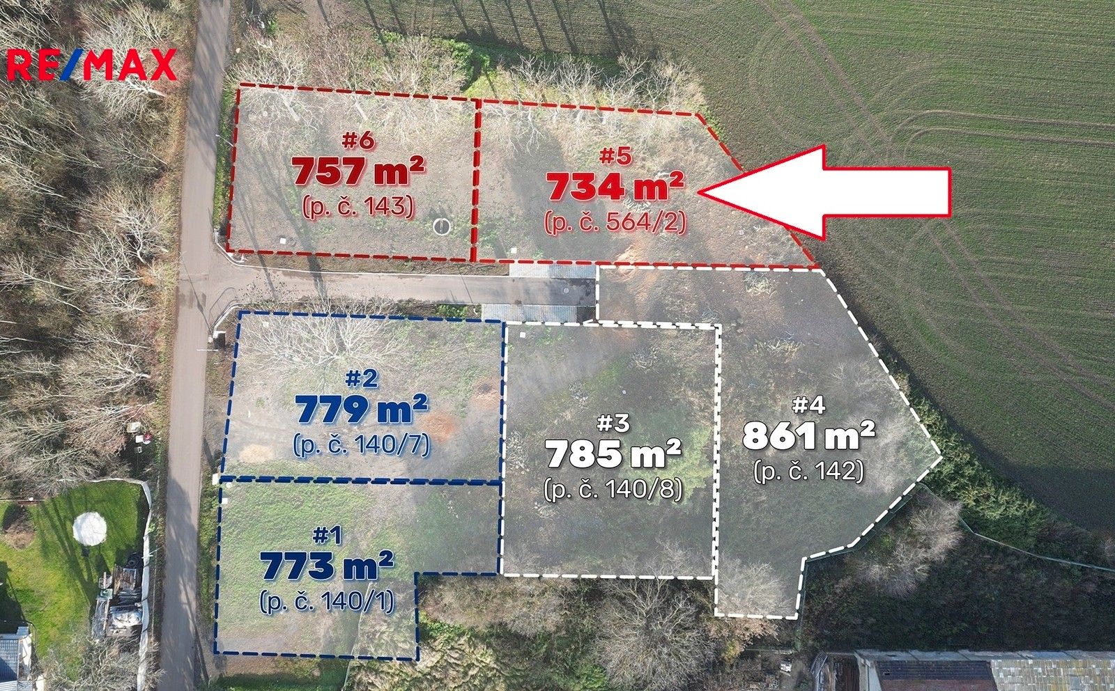 Pozemky pro bydlení, Lišnice, 734 m²