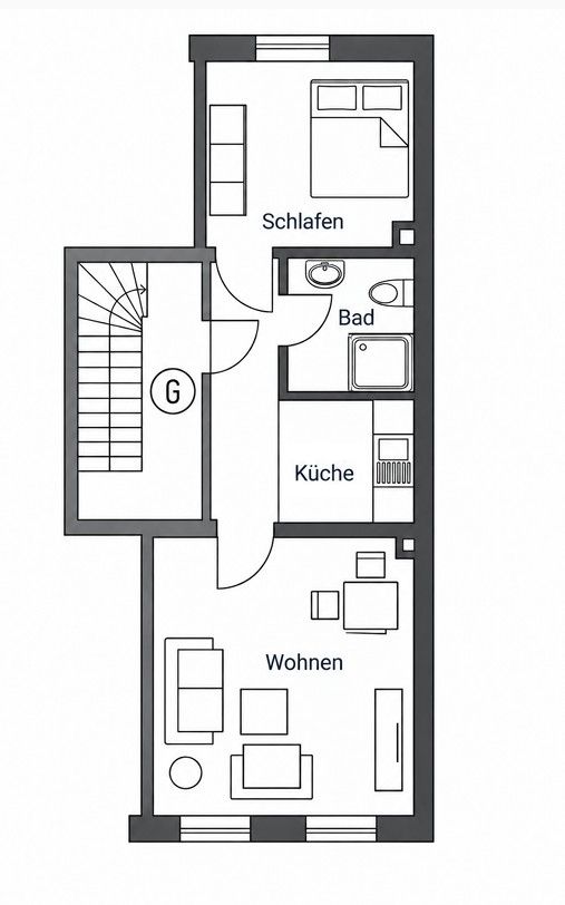 2+1, , Mecklenburg-Vorpommern, 33 m² - 2